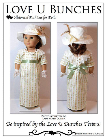 Love U Bunches 18 Inch Historical Lady Lilly's Tea Dress 18" Dolls Pixie Faire