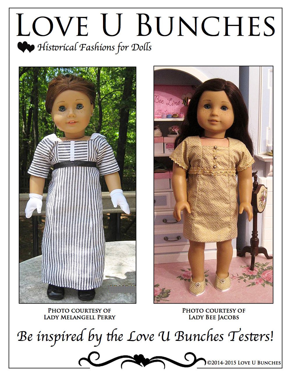Love U Bunches 18 Inch Historical Lady Lilly's Tea Dress 18" Dolls Pixie Faire