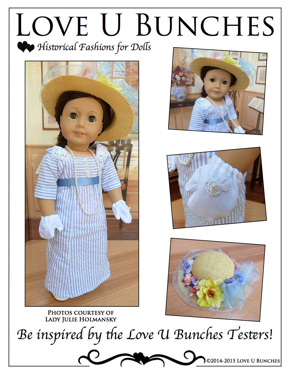 Love U Bunches 18 Inch Historical Lady Lilly's Tea Dress 18" Dolls Pixie Faire