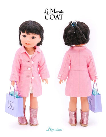 Liberty Jane WellieWishers Le Marais Coat 14.5" Doll Clothes Pattern Pixie Faire