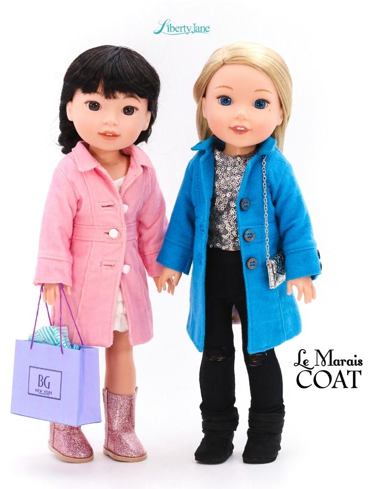 Liberty Jane WellieWishers Le Marais Coat 14.5" Doll Clothes Pattern Pixie Faire