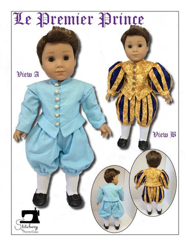 Stitchery By Snowflake 18 Inch Historical Le Premier Prince 18" Doll Clothes Pattern Pixie Faire