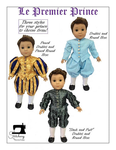 Stitchery By Snowflake 18 Inch Historical Le Premier Prince 18" Doll Clothes Pattern Pixie Faire