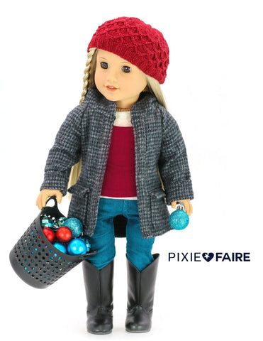 Liberty Jane 18 Inch Modern Oxford Square Coat 18" Doll Clothes Pattern Pixie Faire