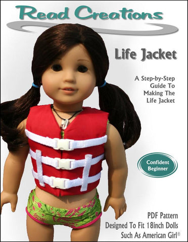 Read Creations 18 Inch Modern Life Jacket 18" Doll Clothes Pattern Pixie Faire