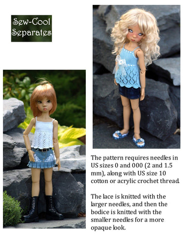 Sew Cool Separates BJD Light & Lacy Knitting Pattern for MSD Ball Jointed Dolls Pixie Faire