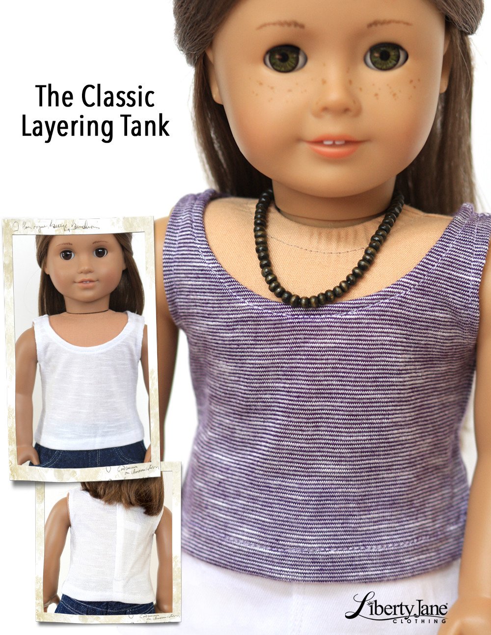Liberty Jane 18 Inch Modern Killara Dress and Lightning Ridge Top 18" Doll Clothes Pattern Pixie Faire
