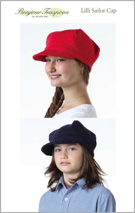 Bonjour Teaspoon 18 Inch Modern Lilli Sailor Cap Pattern for Kids and 18" Dolls Pixie Faire