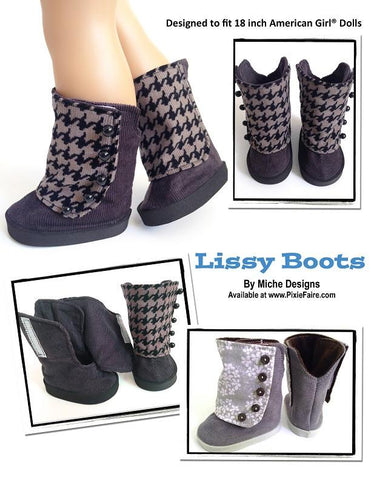 Miche Designs Shoes Lissy Boots 18" Doll Shoe Pattern Pixie Faire