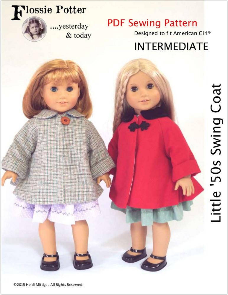 Flossie Potter 18 Inch Historical Little '50s Swing Coat 18" Doll Clothes Pixie Faire