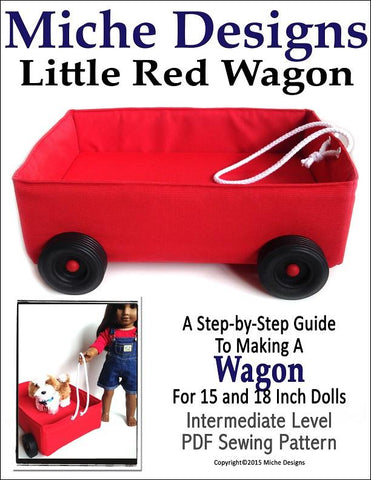 Miche Designs 18 Inch Modern Little Red Wagon 18" Doll Accessories Pixie Faire