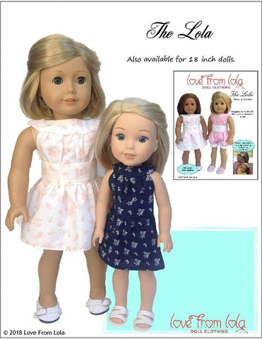Love From Lola WellieWishers The Lola Dress and Romper 14-14.5" Doll Clothes Pattern Pixie Faire