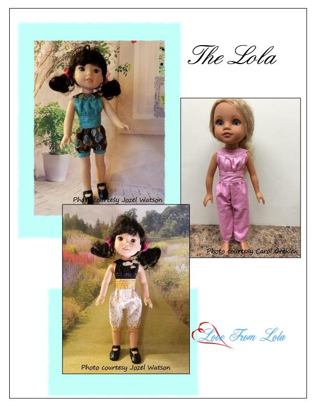 Love From Lola WellieWishers The Lola Dress and Romper 14-14.5" Doll Clothes Pattern Pixie Faire