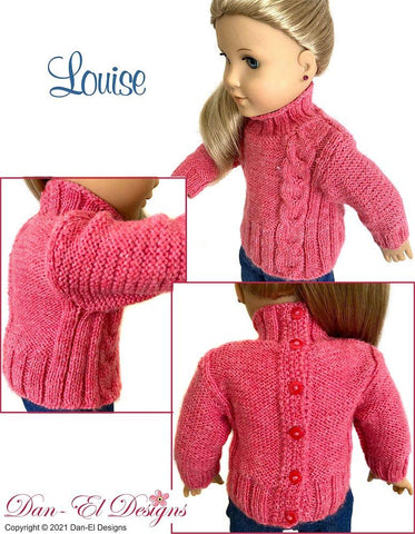 Dan-El Designs Knitting Louise 18" Doll Knitting Pattern Pixie Faire