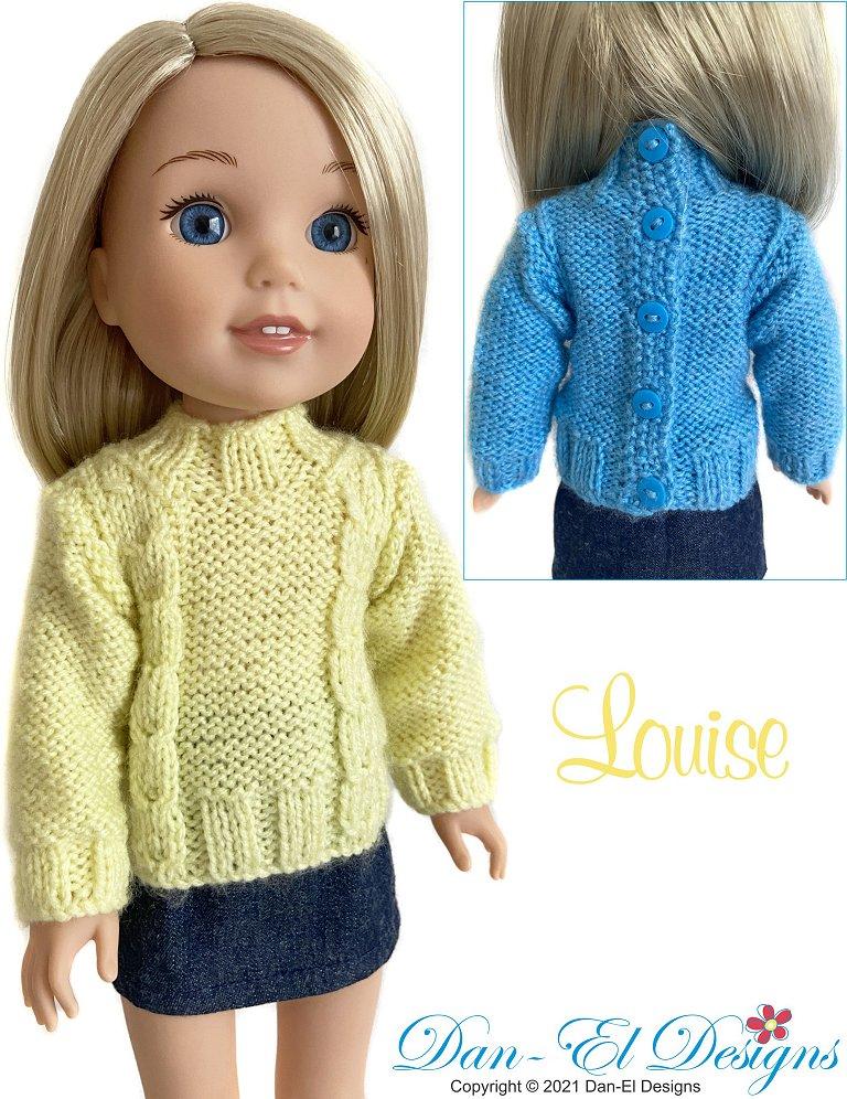 Dan-El Designs WellieWishers Louise 14.5" Doll Knitting Pattern Pixie Faire