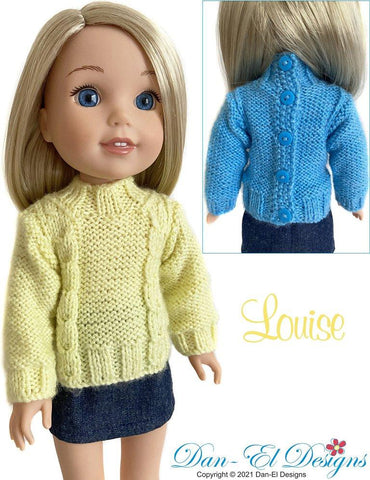 Dan-El Designs WellieWishers Louise 14.5" Doll Knitting Pattern Pixie Faire