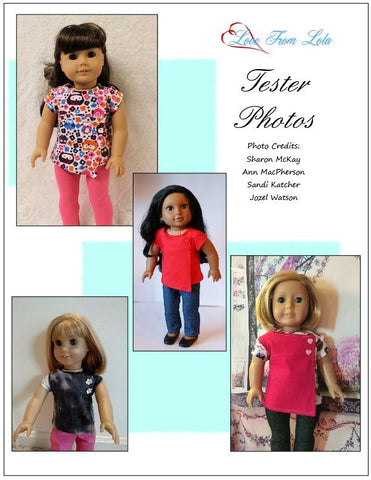 Love From Lola 18 Inch Modern The Lucy Shirt 18" Doll Clothes Pattern Pixie Faire