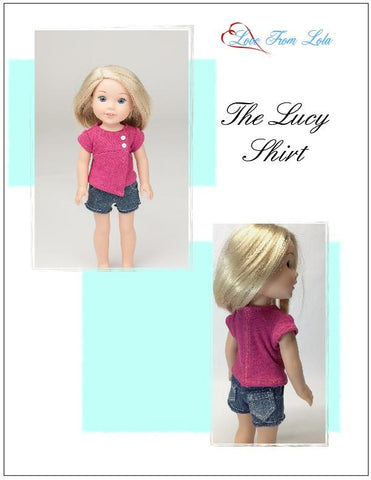 Love From Lola WellieWishers The Lucy Shirt 14.5" Doll Clothes Pattern Pixie Faire
