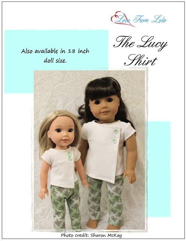 Love From Lola WellieWishers The Lucy Shirt 14.5" Doll Clothes Pattern Pixie Faire