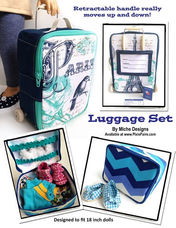 Miche Designs Luggage Set Doll Clothes Pattern 18 inch American Girl Dolls miche-designs-luggage-set-doll-clothes-pattern-18-inch-american-girl-dolls