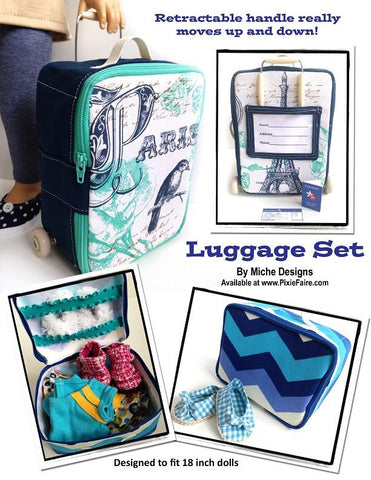 Miche Designs 18 Inch Modern Luggage Set 18" Doll Accessories Pixie Faire