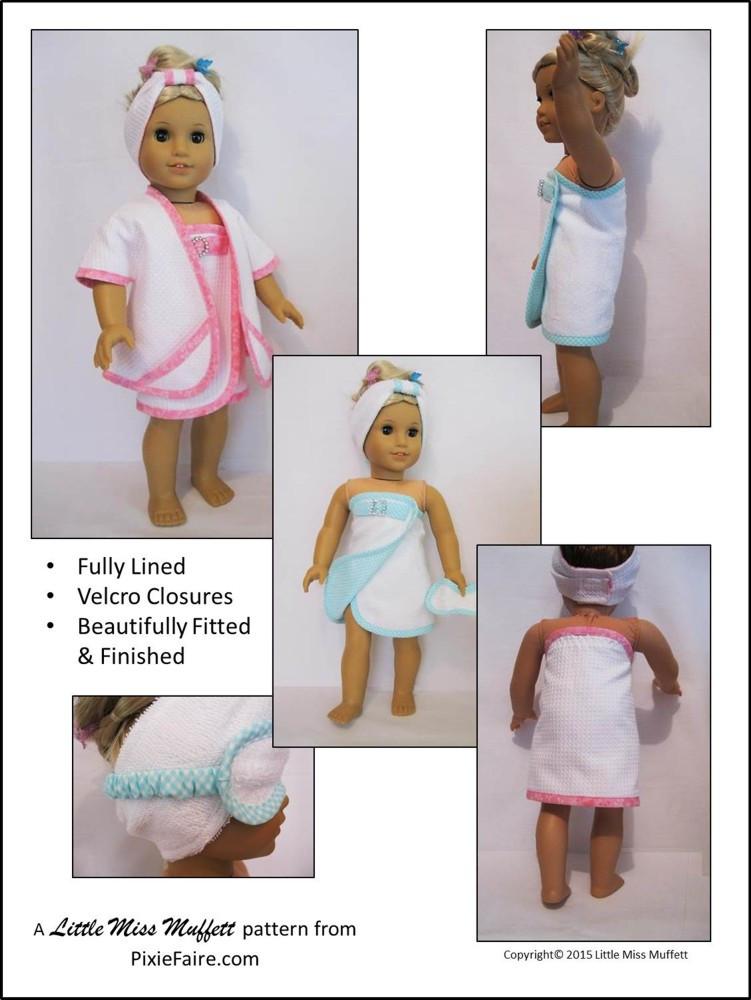 Little Miss Muffett 18 Inch Modern Luxurious Day at the Spa 18" Doll Clothes Pixie Faire