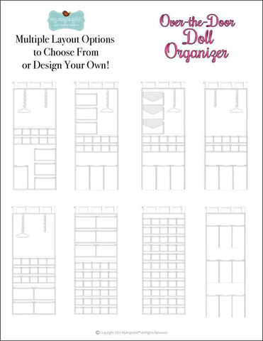 My Angie Girl 18 Inch Modern Over-the-Door Doll Organizer 18" Doll Accessories Pixie Faire