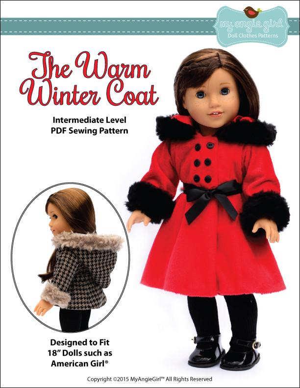 My Angie Girl 18 Inch Modern The Warm Winter Coat  18" Doll Clothes Pixie Faire