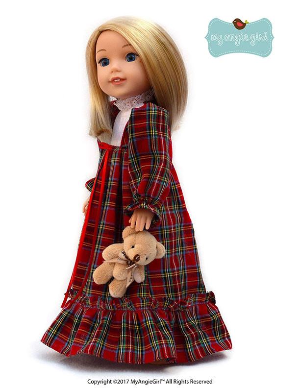 My Angie Girl WellieWishers Ruffled Nightgown 14.5" Doll Clothes Pattern Pixie Faire
