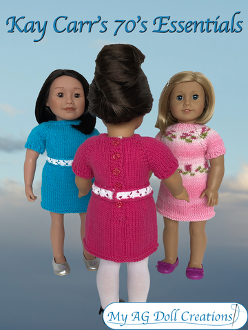 My AG Doll Creations Knitting Kay Carr's '70s  Essentials 18" Doll Knitting Pattern Pixie Faire