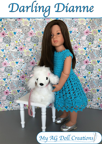 My AG Doll Creations Gotz 19" Darling Dianne Dress Doll Crochet Pattern for 19" Gotz® Dolls Pixie Faire