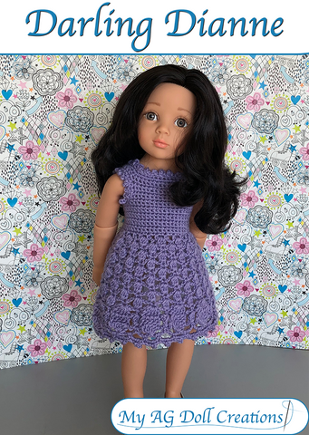 My AG Doll Creations Gotz 19" Darling Dianne Dress Doll Crochet Pattern for 19" Gotz® Dolls Pixie Faire