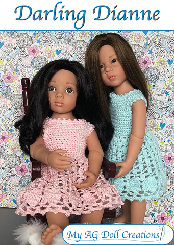 My AG Doll Creations Gotz 19" Darling Dianne Dress Doll Crochet Pattern for 19" Gotz® Dolls Pixie Faire