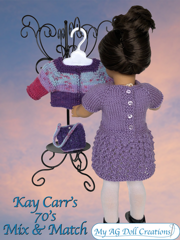 My AG Doll Creations Knitting Kay Carr's '70s Mix and Match 18" Doll Knitting Pattern Pixie Faire