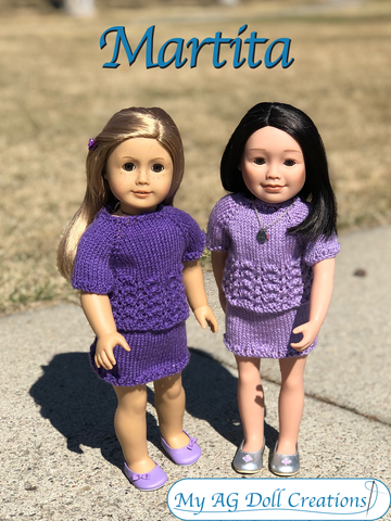 My AG Doll Creations Knitting Martita 18" Doll Knitting Pattern Pixie Faire