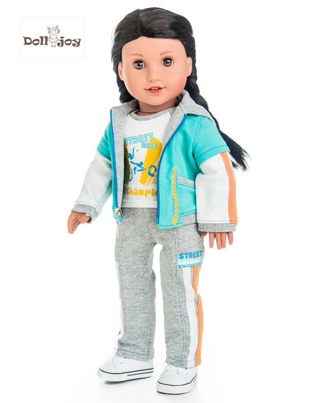 Doll Joy 18 Inch Modern Zip Through Hoody 18" Doll Clothes Pattern Pixie Faire