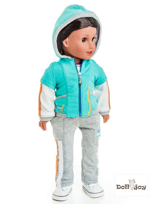 Doll Joy 18 Inch Modern Zip Through Hoody 18" Doll Clothes Pattern Pixie Faire