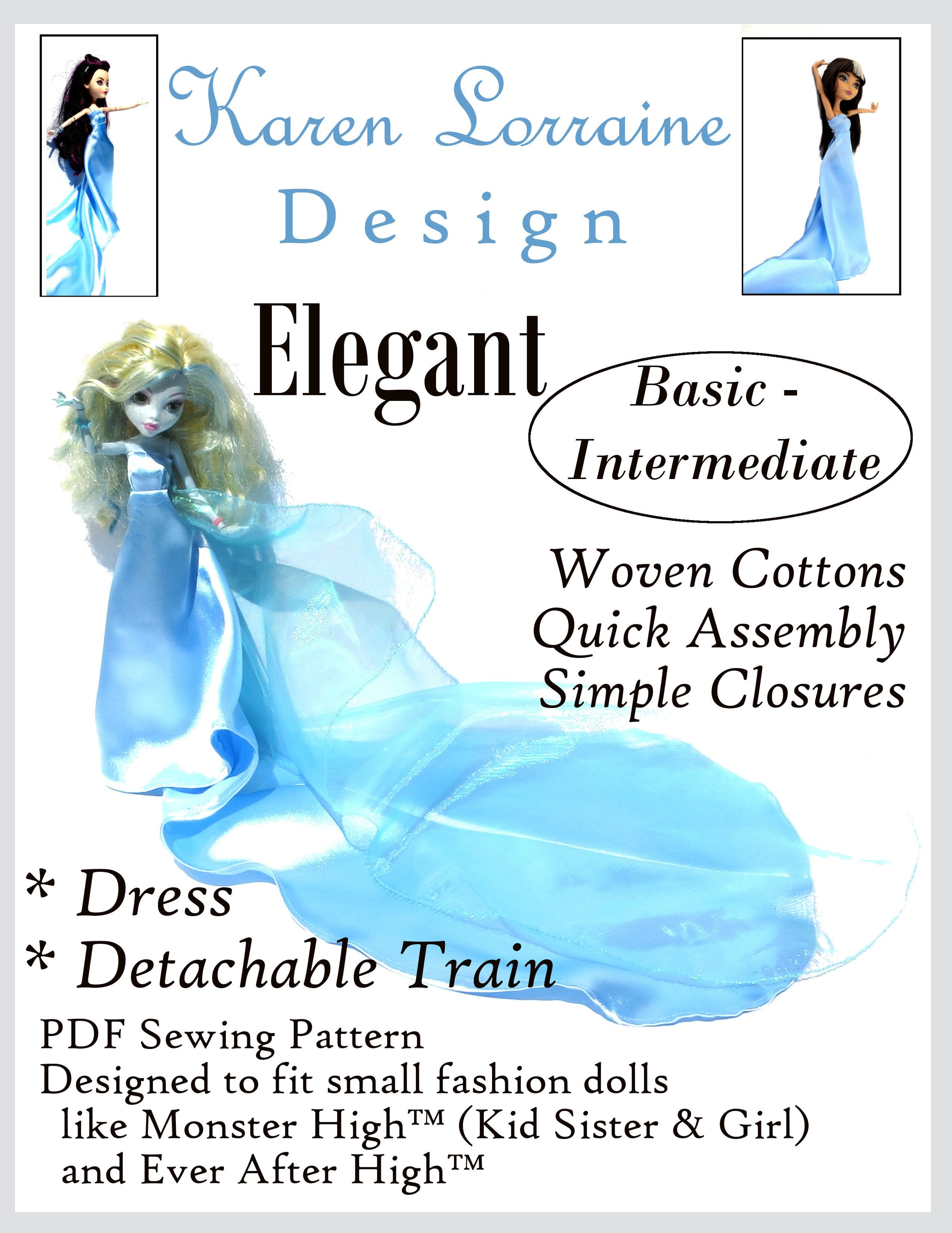 Karen Lorraine Design Monster High Elegant Pattern for Monster High Dolls Pixie Faire
