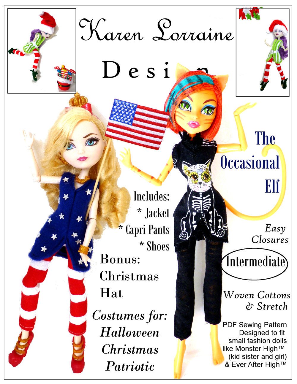 Karen Lorraine Design Monster High The Occasional Elf Pattern for Monster High Dolls Pixie Faire