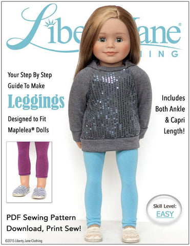 Liberty Jane Maplelea Leggings Pattern for Maplelea Dolls Pixie Faire