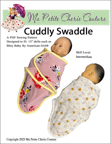 Mon Petite Cherie Couture Bitty Baby/Twin Cuddly Swaddle 15" Baby Doll Accessories Pixie Faire