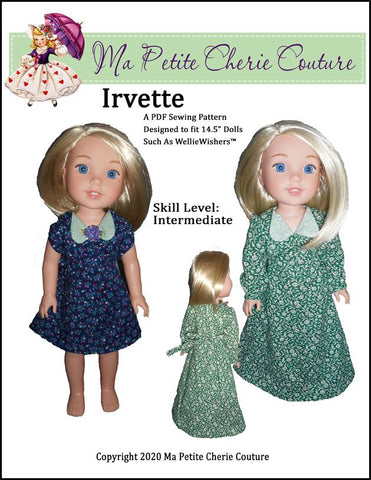 Mon Petite Cherie Couture WellieWishers Irvette Dress 14.5" Doll Clothes Pattern Pixie Faire