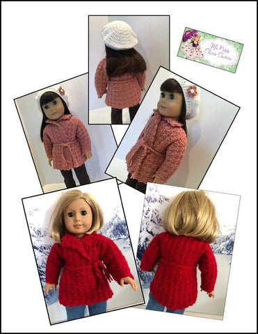 Mon Petite Cherie Couture Crochet Justine Coat 18" Doll Clothes Crochet Pattern Pixie Faire