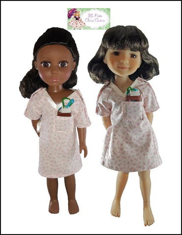 Mon Petite Cherie Couture WellieWishers Medical Gown 14-15" Doll Clothes Pattern Pixie Faire