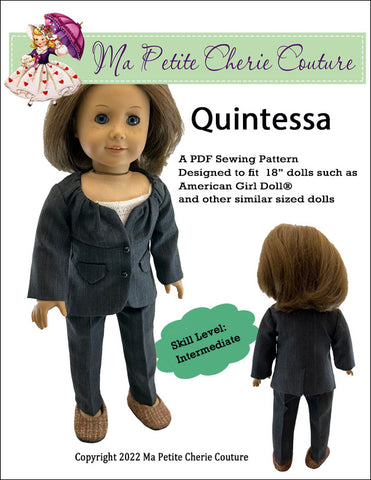 Mon Petite Cherie Couture 18 Inch Modern Quintessa 18" Doll Clothes Pattern Pixie Faire