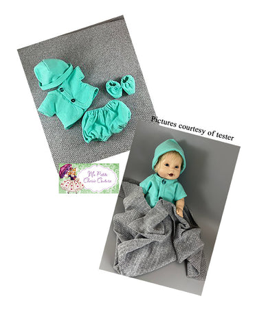 Mon Petite Cherie Couture MiniKane Serene Layette Baby Doll Clothes Pattern for 13" MiniKane Baby Dolls Pixie Faire