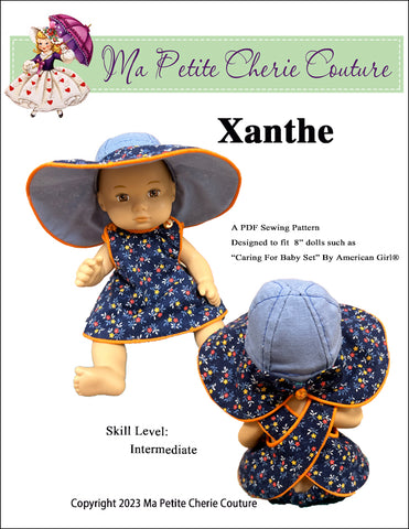 Mon Petite Cherie Couture 8" Baby Dolls Xanthe 3-Piece Outfit 8" Baby Doll Clothes Pattern Pixie Faire