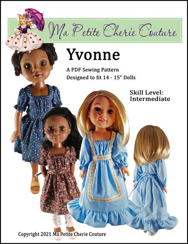 Mon Petite Cherie Couture WellieWishers Yvonne 14-15" Doll Clothes Pattern Pixie Faire