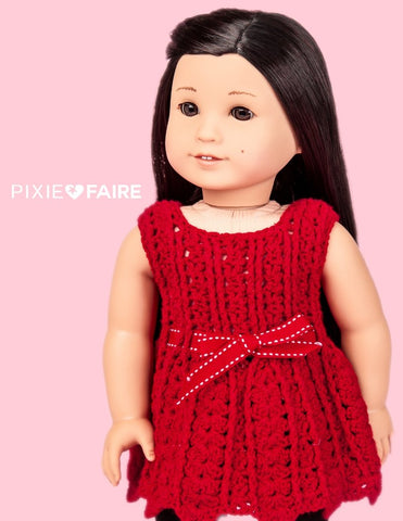 Mon Petite Cherie Couture Crochet Fandome Dress 18" Doll Crochet Pattern Pixie Faire