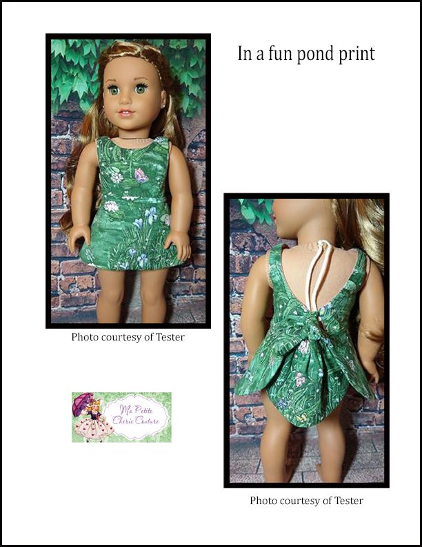 Mon Petite Cherie Couture 18 Inch Modern Moressa Swimsuit 18" Doll Clothes Pattern Pixie Faire